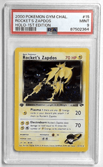 V1095: 2000: ROCKET'S ZAPDOS-HOLO: 15/132: 1ST EDITION: GYM CHALLENGE: PSA 9: MINT: 87502364